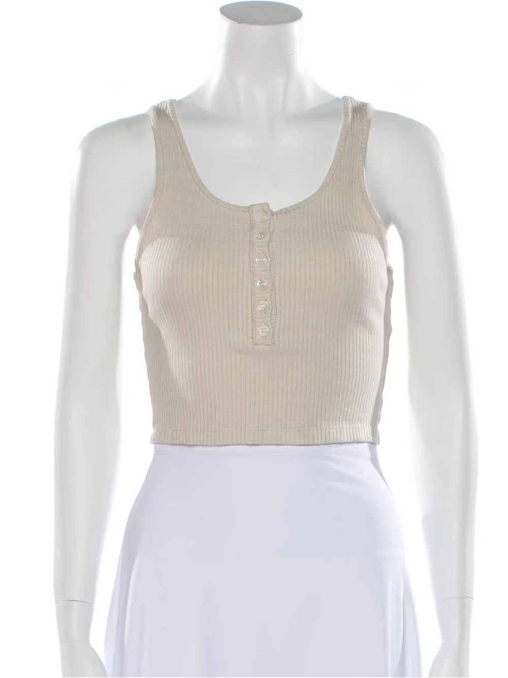 The Range Button-Front Crop Tank Top